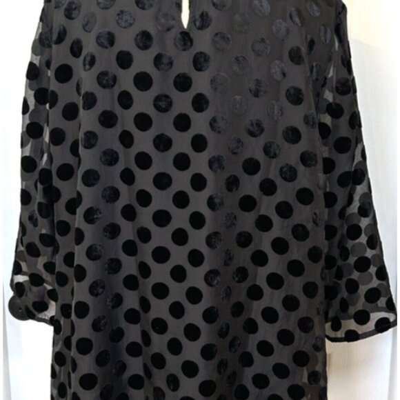 TALBOTS VELVET BURNOUT DOT TOP - Picture 3 of 3